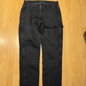 Black Denim Carpenter Pants